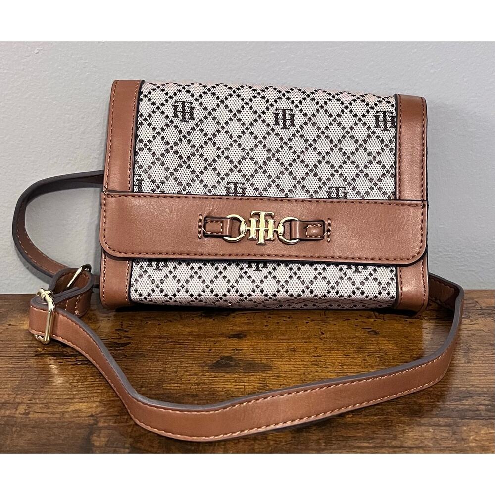 Tommy Hilfiger Monogram Small Crossbody Bag Adjustable Strap